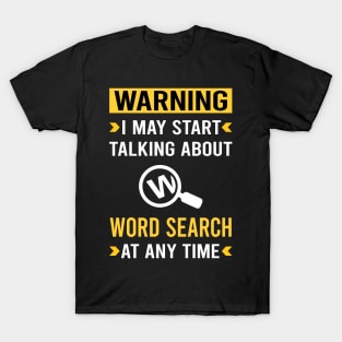 Warning Word Search T-Shirt